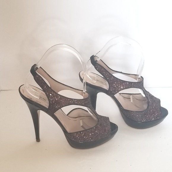 Miu Miu glitter embellished metallic sandals - Picture 3 of 6